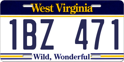 WV license plate 1BZ471