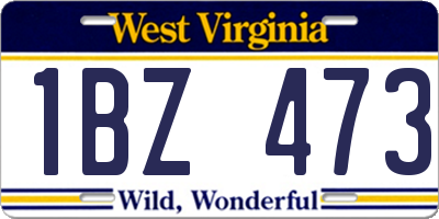 WV license plate 1BZ473