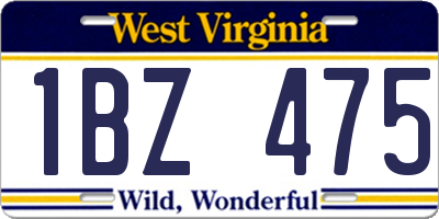WV license plate 1BZ475
