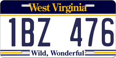 WV license plate 1BZ476