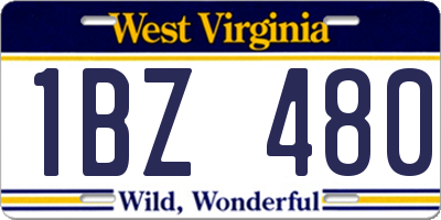 WV license plate 1BZ480