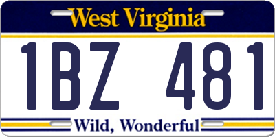WV license plate 1BZ481