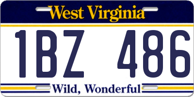 WV license plate 1BZ486