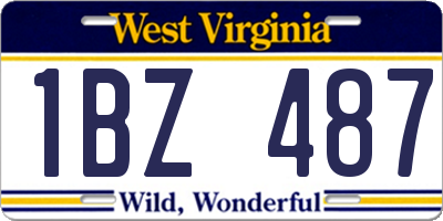 WV license plate 1BZ487
