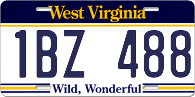 WV license plate 1BZ488