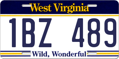 WV license plate 1BZ489