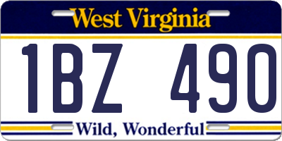WV license plate 1BZ490