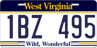 WV license plate 1BZ495