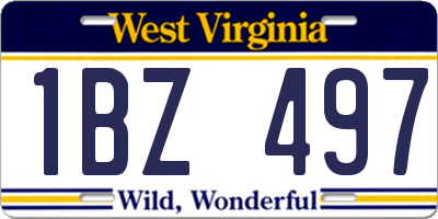 WV license plate 1BZ497
