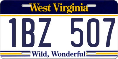 WV license plate 1BZ507