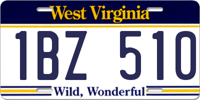 WV license plate 1BZ510