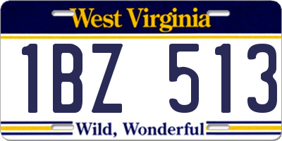 WV license plate 1BZ513