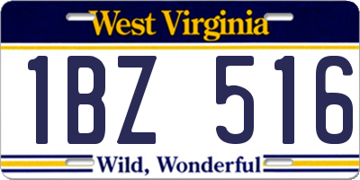WV license plate 1BZ516