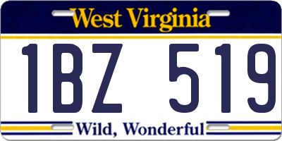 WV license plate 1BZ519