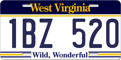 WV license plate 1BZ520