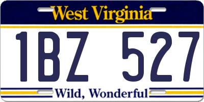 WV license plate 1BZ527