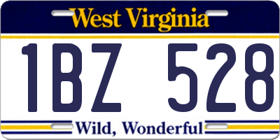 WV license plate 1BZ528