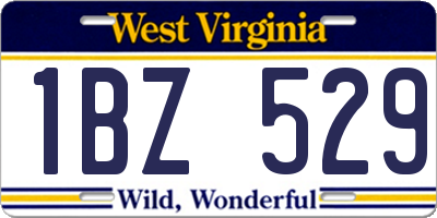 WV license plate 1BZ529