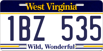 WV license plate 1BZ535