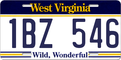 WV license plate 1BZ546