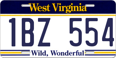 WV license plate 1BZ554
