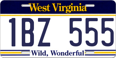 WV license plate 1BZ555