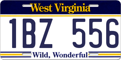 WV license plate 1BZ556