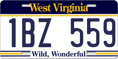 WV license plate 1BZ559