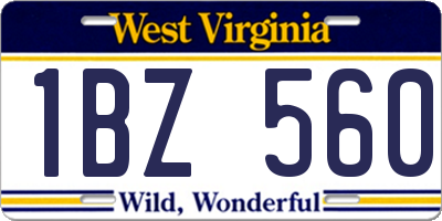 WV license plate 1BZ560