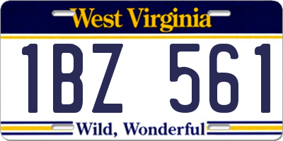 WV license plate 1BZ561
