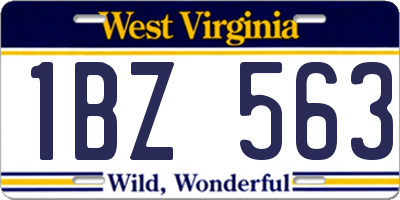WV license plate 1BZ563