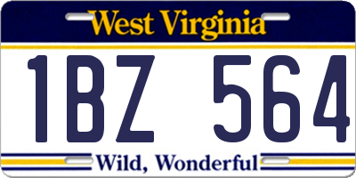 WV license plate 1BZ564
