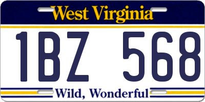 WV license plate 1BZ568