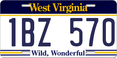 WV license plate 1BZ570