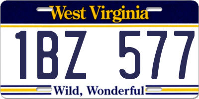 WV license plate 1BZ577