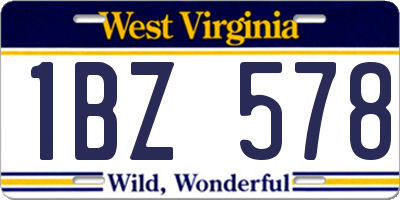 WV license plate 1BZ578