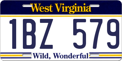 WV license plate 1BZ579
