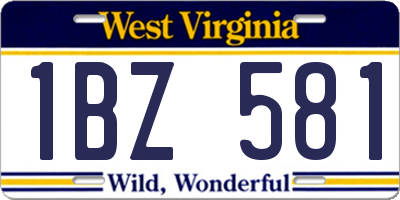 WV license plate 1BZ581