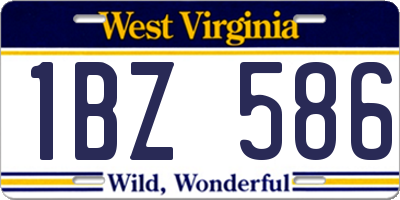 WV license plate 1BZ586