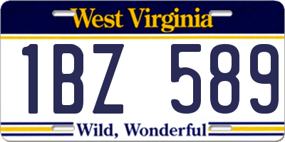 WV license plate 1BZ589