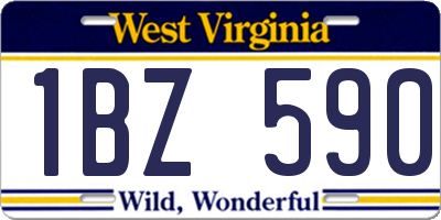 WV license plate 1BZ590