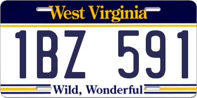 WV license plate 1BZ591