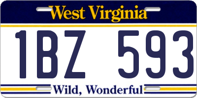 WV license plate 1BZ593