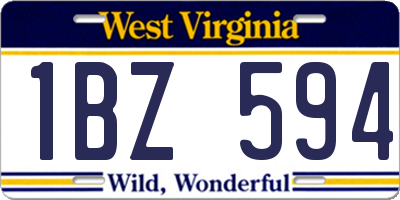 WV license plate 1BZ594