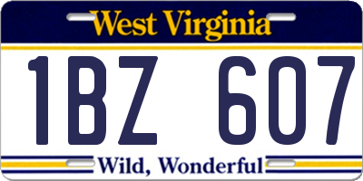 WV license plate 1BZ607