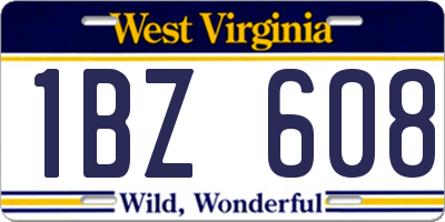 WV license plate 1BZ608