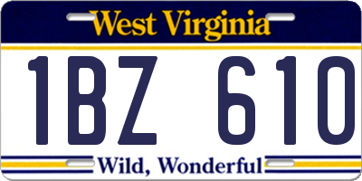 WV license plate 1BZ610