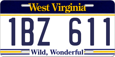 WV license plate 1BZ611