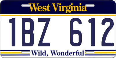 WV license plate 1BZ612