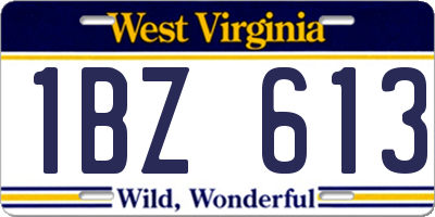 WV license plate 1BZ613